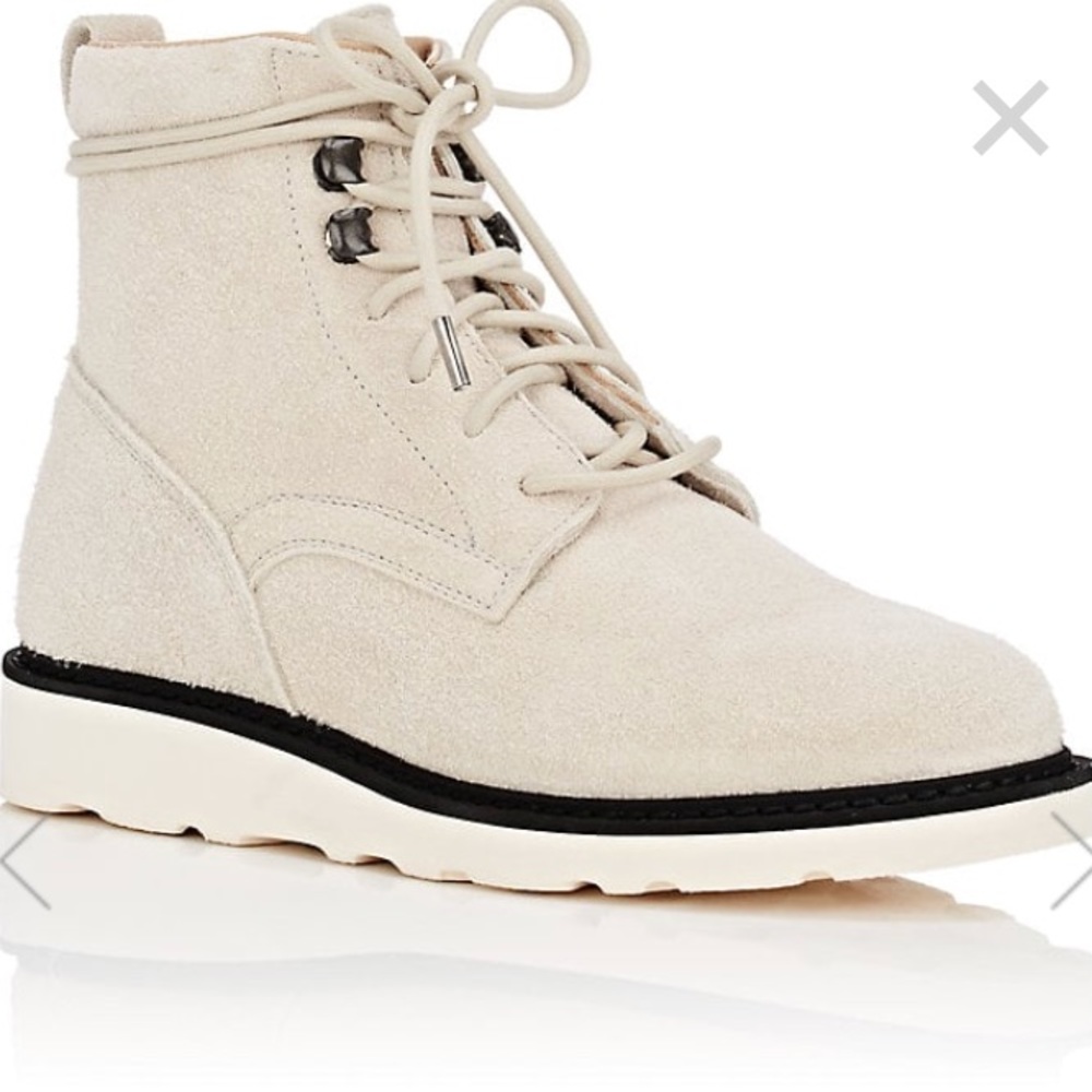 Helmet Lang Wedge Sole Suede Ankle Boots